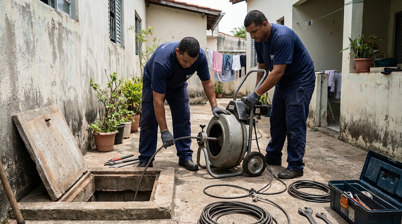 Desentupimento de Coluna Sanitária em Passo Fundo‑RS